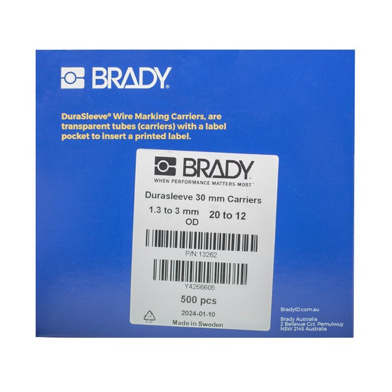 Brady Durasleeve Wire Marking Carrier 30mm3