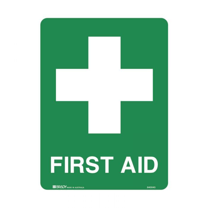 Brady Emergency Information Sign First Aid 300 x 225mm Metal