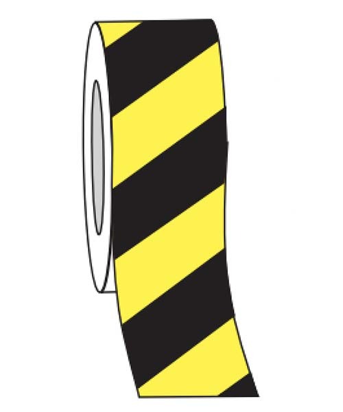 Brady Exterior Vinyl Tape 75mm Black/Yellow Diagonal