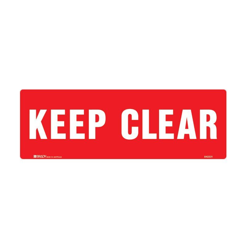 Brady Garden & Lawn Sign - Keep Clear 140 x 400mm Poly