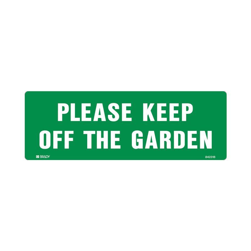 Brady Garden & Lawn Sign - Please Keep Off The Garden 140 x 400mm Poly