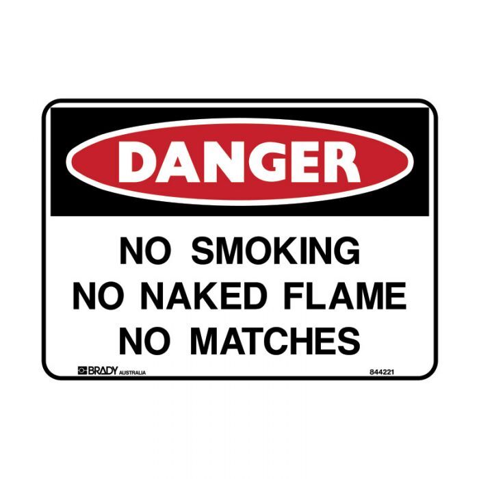Brady Glo Danger Sign No Smoking Luminous - AIMS Industrial Supplies