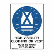 Brady High Visibility Clothing Or Vest Must be Worn In This Area - AIMS Industrial Supplies