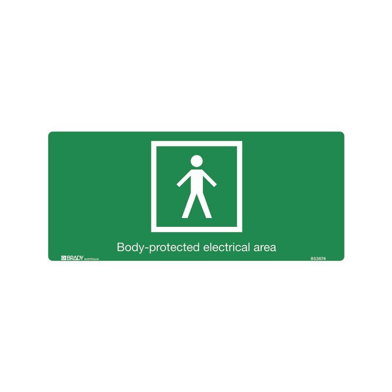 Brady Hospital/Nursing Home Sign - Body-Protected Electrical Area 90 x 200mm Sticker