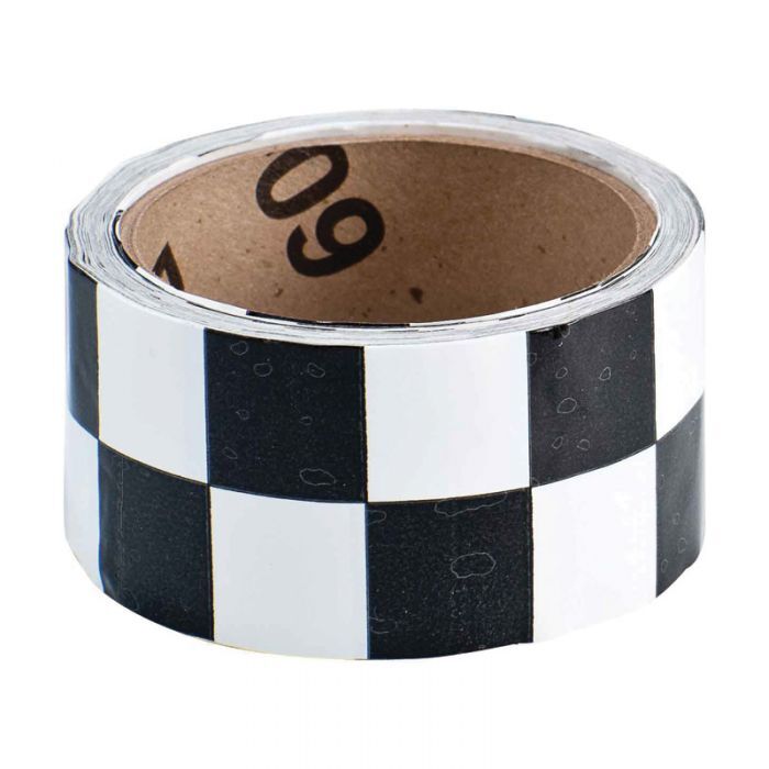 Brady Indoor Warning Tape 50mm x 16.4m White/Black Checkered