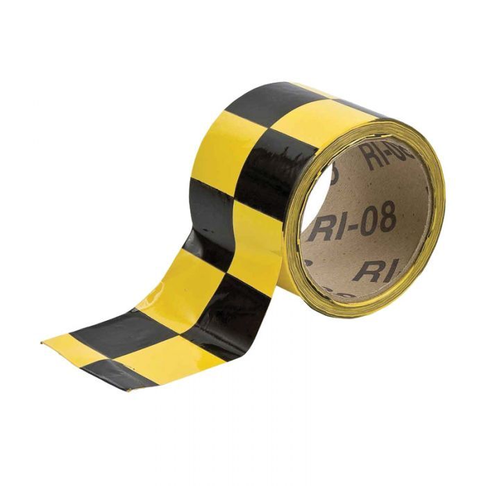 Brady Indoor Warning Tape 75mm x 16.4m Yellow/Black Checkered