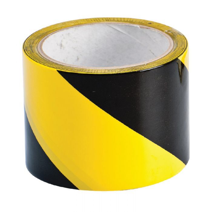 Brady Indoor Warning Tape 75mm x 16.4m Yellow/Black Diagonal Striped