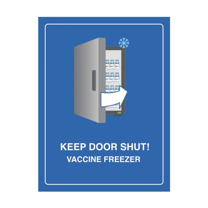 Brady Keep Door Shut! Vaccine Freezer 300 x 225mm Polypropylene