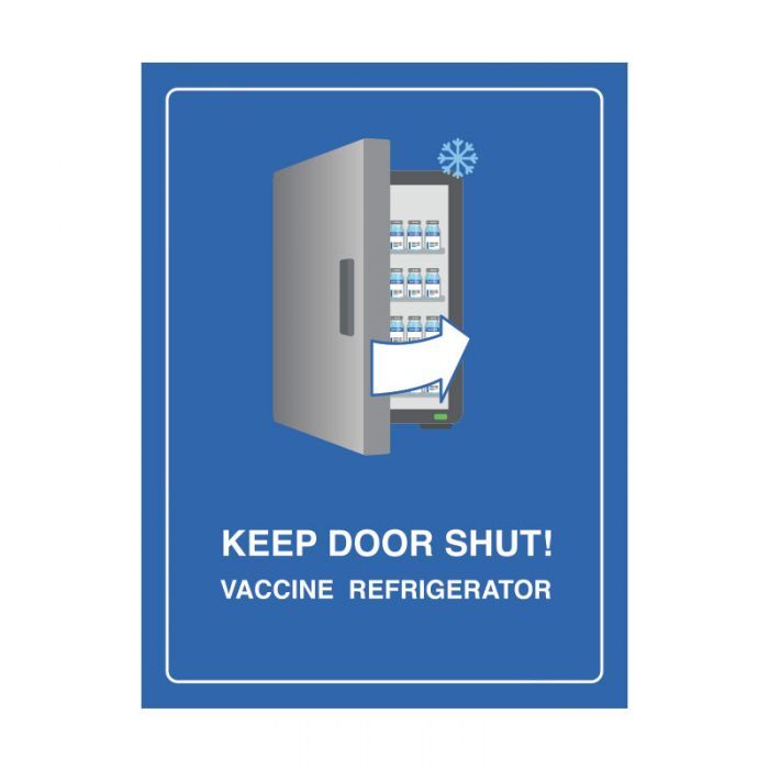 Brady Keep Door Shut! Vaccine Refrigerator 250 x 180mm Magnetic Vinyl
