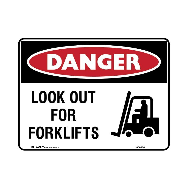 Brady Loading Dock Sign - Graphic Sign Look Out For Forklifts - AIMS Industrial Supplies