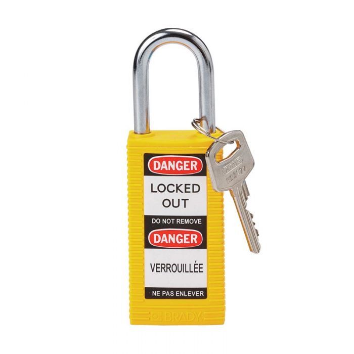 Brady Long Body Safety Plus Padlock Yellow1
