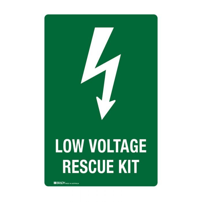 Brady Low Voltage Rescue Kit Sign - AIMS Industrial Supplies