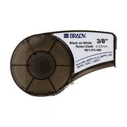 Brady M21-375-499 B-499 Nylon Cloth Label Black on White 9.53mm x 4.88m