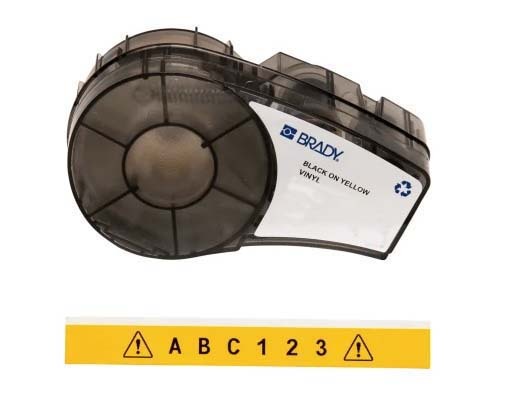 Brady M21-375-595-YL B-595 Indoor Outdoor Vinyl Label Black on Yellow 9.53mm x 6.4m