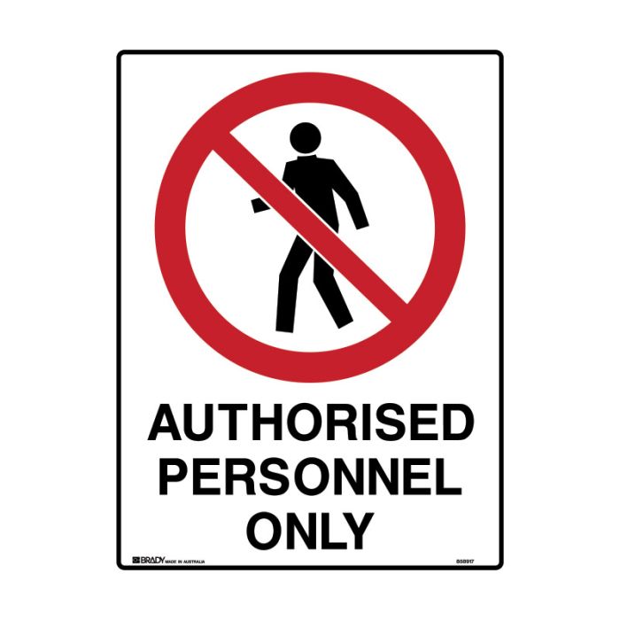 Brady Mining Site Sign - Authorised Personnel Only - AIMS Industrial Supplies