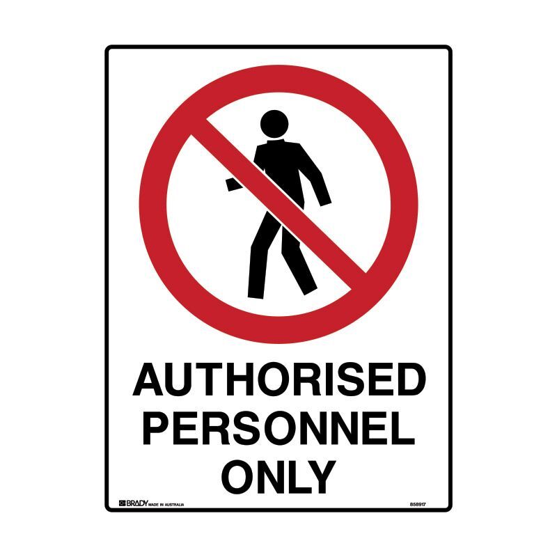Brady Mining Site Sign - Authorised Personnel Only 600 x 450mm C1 Reflective Polypropylene