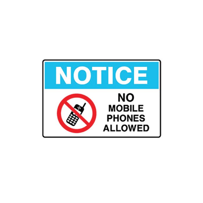 Brady Mobile Phone Sign - No Mobile Phones Allowed - AIMS Industrial Supplies
