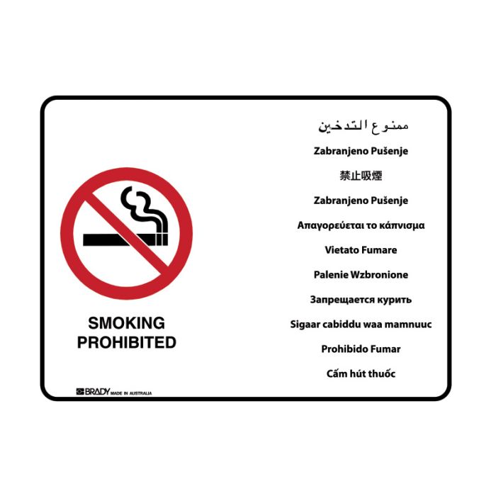 Brady Multilingual Sign - AIMS Industrial Supplies