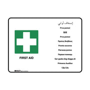 Brady Multilingual Sign - First Aid - AIMS Industrial Supplies