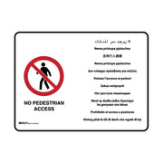 Brady Multilingual Sign - No Pedestrian Access - AIMS Industrial Supplies
