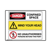 Brady Multiple Message Sign - Confined Space - AIMS Industrial Supplies