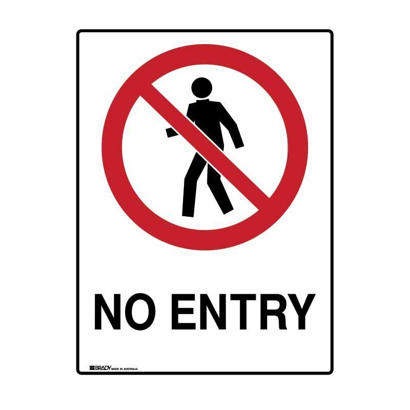 Brady No Entry 450 x 300mm UltraTuff Metal