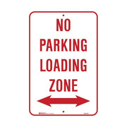 Brady No Parking Loading Zone Arrow Both Ways 300 x 450mm C2 Ref Aluminium