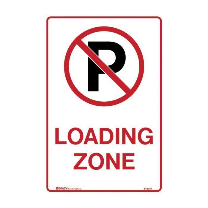 Brady No Parking Picto Loading Zone 300 x 450mm Metal