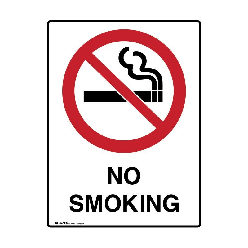 Brady No Smoking 600 x 450mm UltraTuff Metal