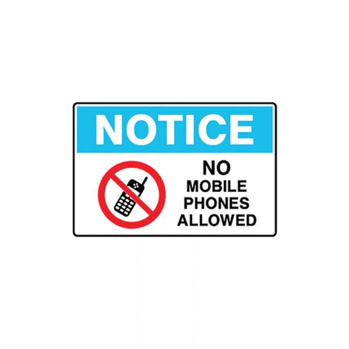Brady Notice No Mobile Phones Allowed Polypropylene - AIMS Industrial Supplies
