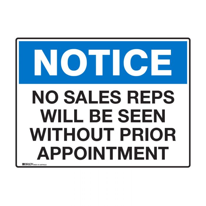 Brady Notice Sign - AIMS Industrial Supplies