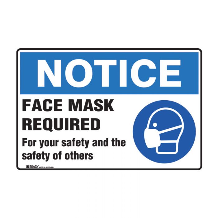 Brady Notice Sign - Face Mask Required - AIMS Industrial Supplies