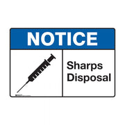 Brady Notice Sign - Sharps Disposal - AIMS Industrial Supplies