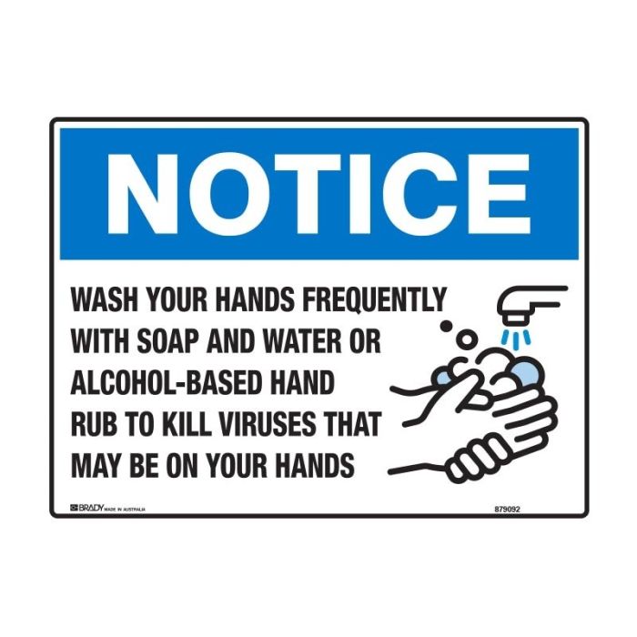 Brady Notice Sign - Wash Your Hands - AIMS Industrial Supplies