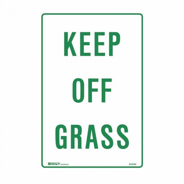 Brady Parking Sign - Keep Off Grass 300 x 450mm C2 Ref Al