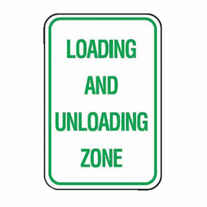 Brady Parking Sign - Loading and Unloading Zone 300 x 450mm Metal
