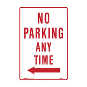 Brady Parking Sign - No Parking Any Time Arrow Left - AIMS Industrial Supplies