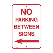 Brady Parking Sign - No Parking Between Signs Arrow Left - AIMS Industrial Supplies