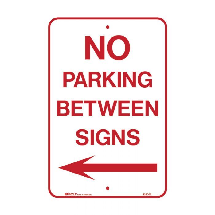 Brady Parking Sign - No Parking Between Signs Arrow Left1