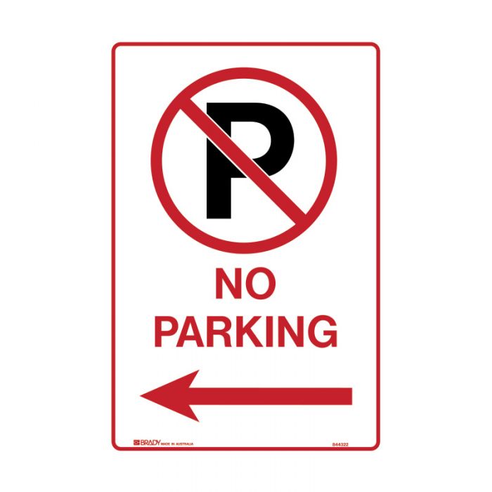 Brady Parking Sign - No Parking Picto Arrow Left - AIMS Industrial Supplies