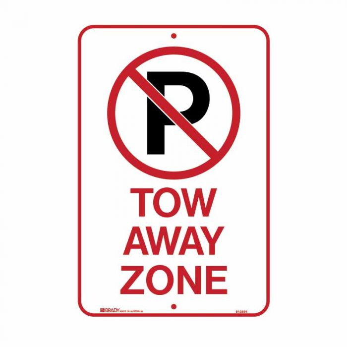 Brady Parking Sign - No Parking Picto Tow Away Zone - AIMS Industrial Supplies