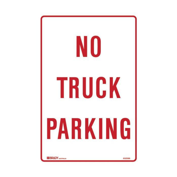 Brady Parking Sign - No Truck Parking 300 x 450mm Metal