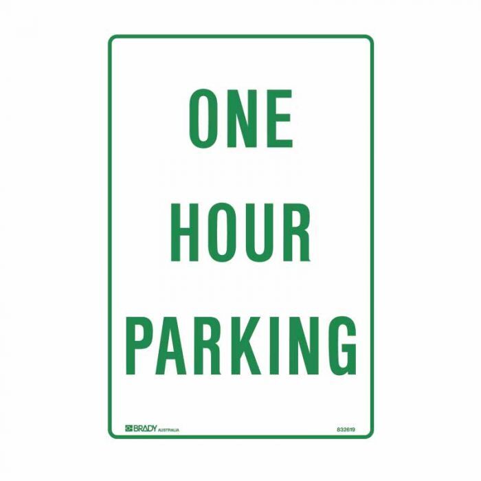 Brady Parking Sign - One Hour Parking 300 x 450mm C2 Ref Al