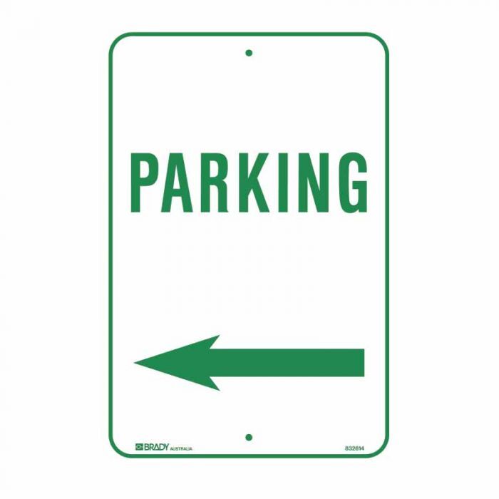 Brady Parking Sign - Parking Arrow Left 300 x 450mm C2 Ref Al
