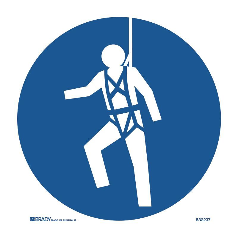 Brady Pictogram - Safety Harness 50mm Self Adhesive Vinyl - 5/Pack