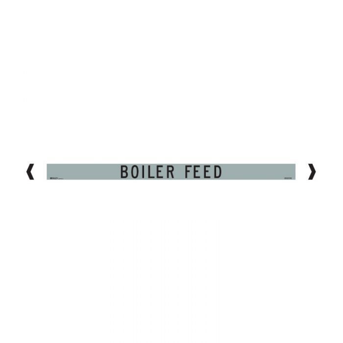 Brady Pipe Marker Boiler Feed Black/Silver-Grey >75mm O.D. - 10/Pack