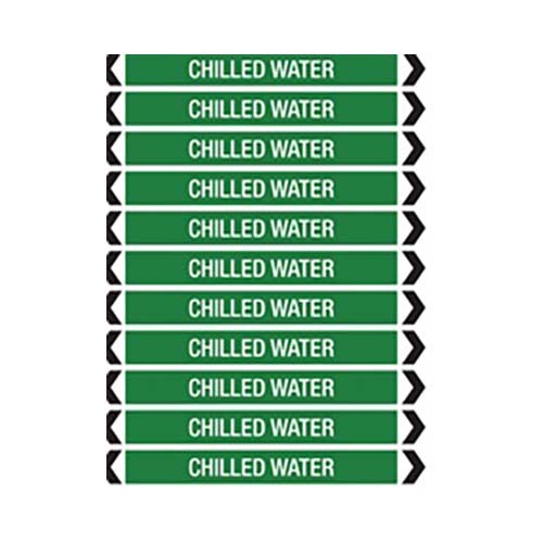 Brady Pipe Marker Chilled Water White/Jade Green 40-70mm O.D. - 50/Roll