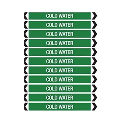 Brady Pipe Marker Cold Water White/Jade Green 40-70mm O.D. - 50/Roll