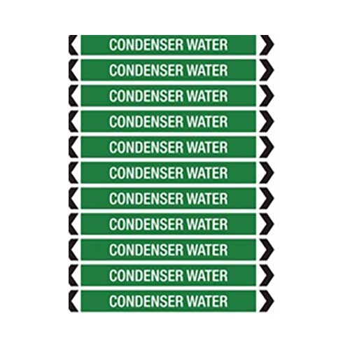 Brady Pipe Marker Condenser Water White/Jade Green 40-70mm O.D. - 50/Roll