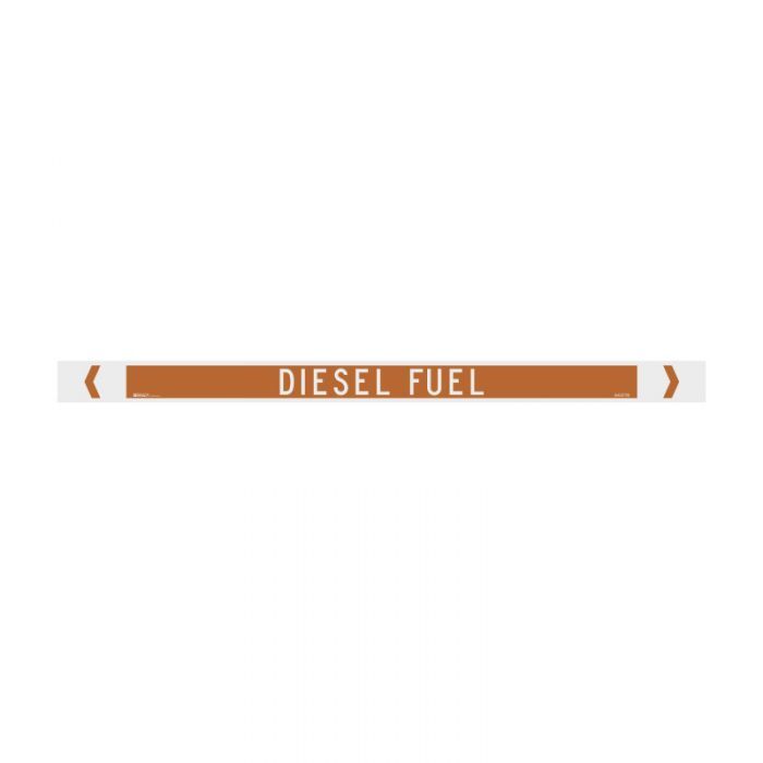 Brady Pipe Marker Diesel Fuel White/Brown 40-75mm O.D. - 10/Pack